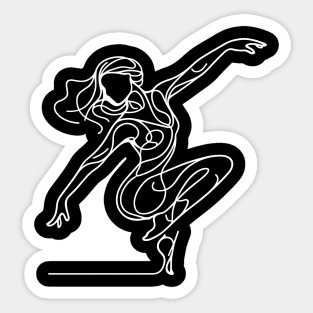 Contemporary Female dancer White Line art Sticker